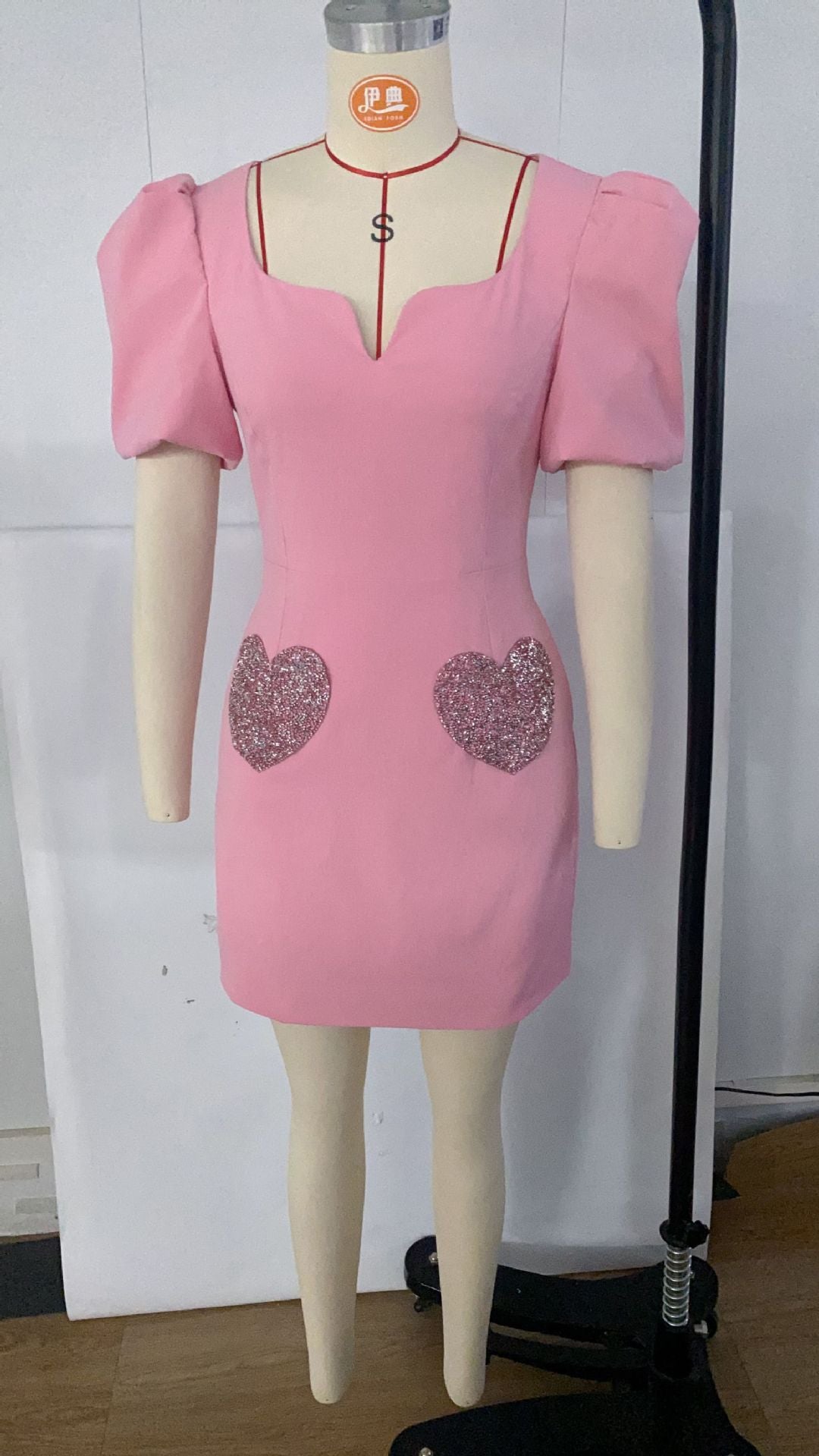 Women's Elegant Puff Sleeve Top with V-Neck and Sequins 9