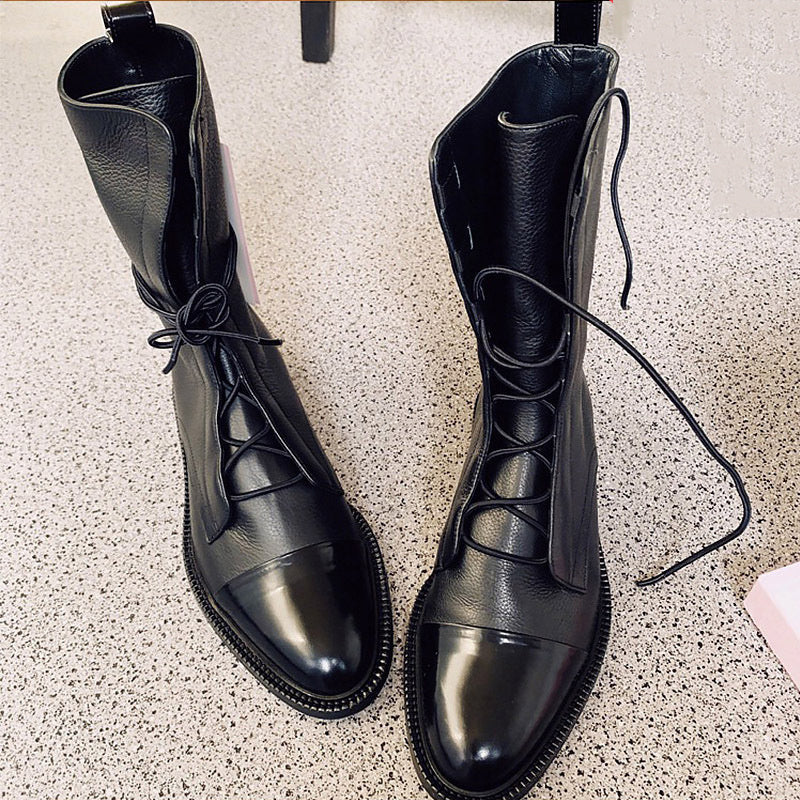 Women's Bold Motorcycle Boots Comfortable Leather 4