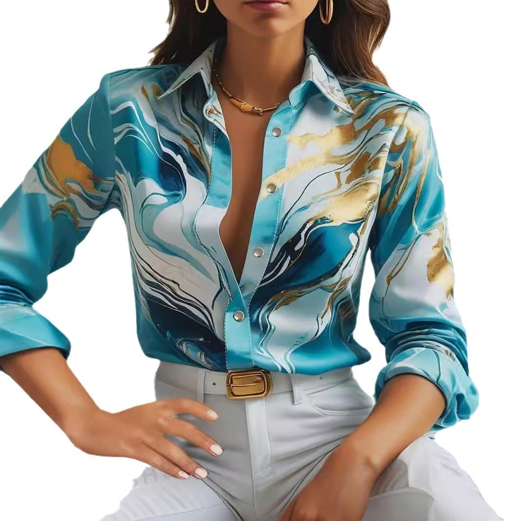 Women's Elegant Long Sleeve Shirt Casual Lightweight Fabric 5