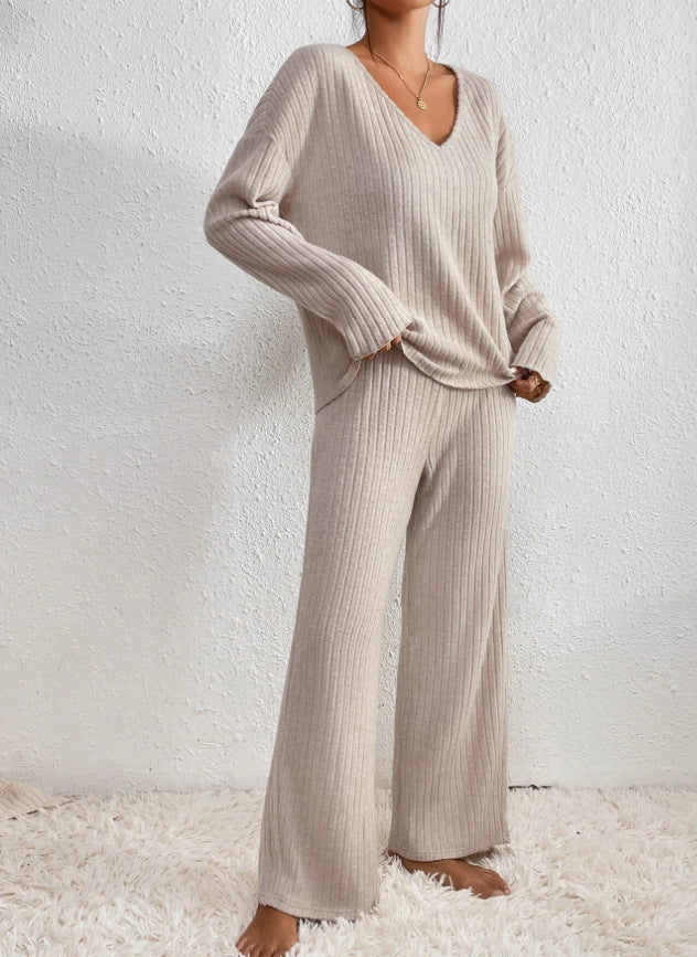 Women's Elegant Knit Two-Piece Set Round Neck Comfortable Fabric 9