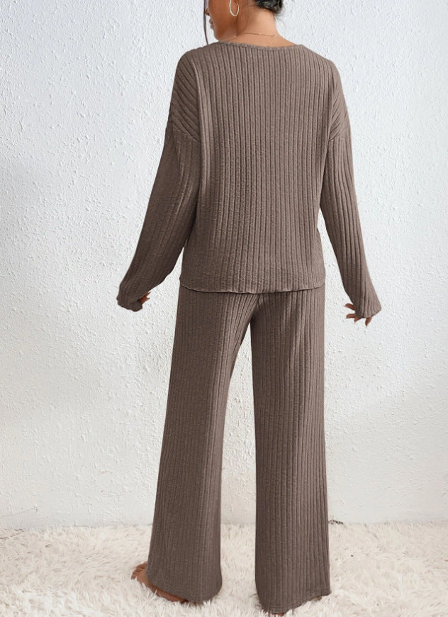 Women's Elegant Knit Two-Piece Set Round Neck Comfortable Fabric 10