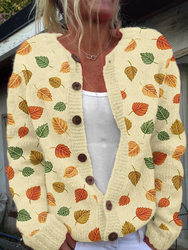 Women's 3D Printed Cardigan Sweater Knit Comfortable Modern Design 15
