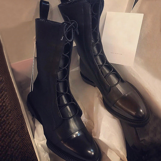Women's Bold Motorcycle Boots Comfortable Leather 1
