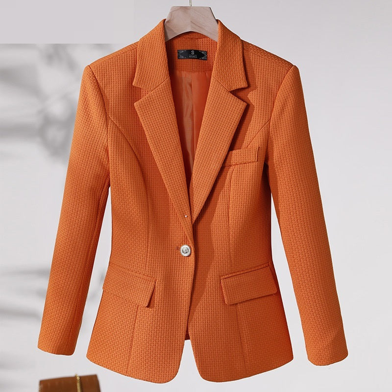 Women's Casual Suit Jacket with Collar for Commuting in Polyester 2
