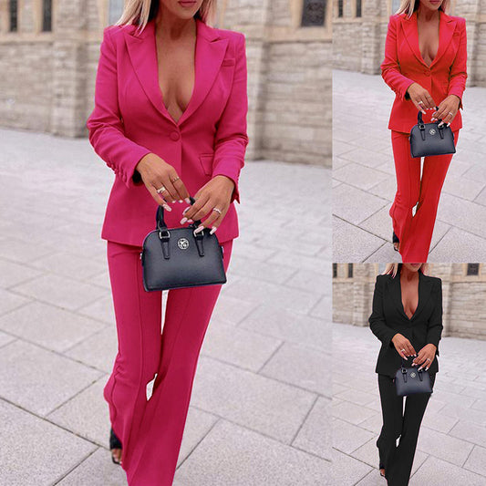 Women's Professional Outfit Set Elegant Blazer and Trousers 1