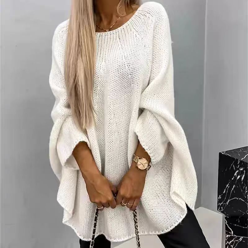 Women's Stylish Knit Cape Sweater Casual Polyester 3
