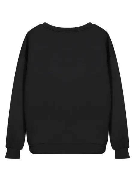 Women's Casual Pullover Sweater with American Football Print Cotton 5