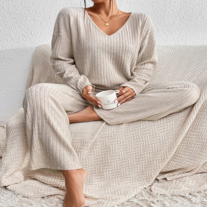 Women's Elegant Knit Two-Piece Set Round Neck Comfortable Fabric 1