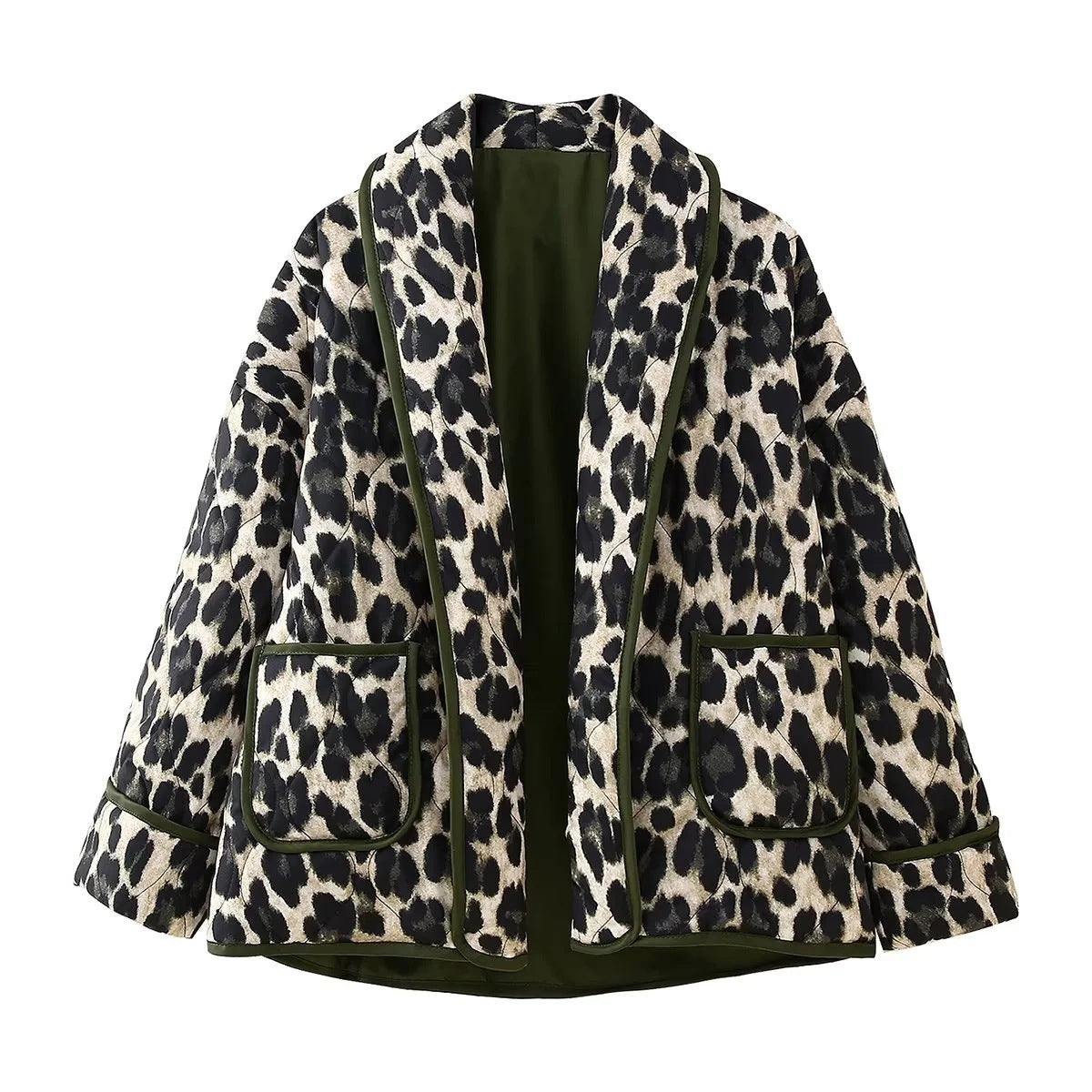 Women's Bold Leopard Print Cotton Coat for Stylish Comfort 5