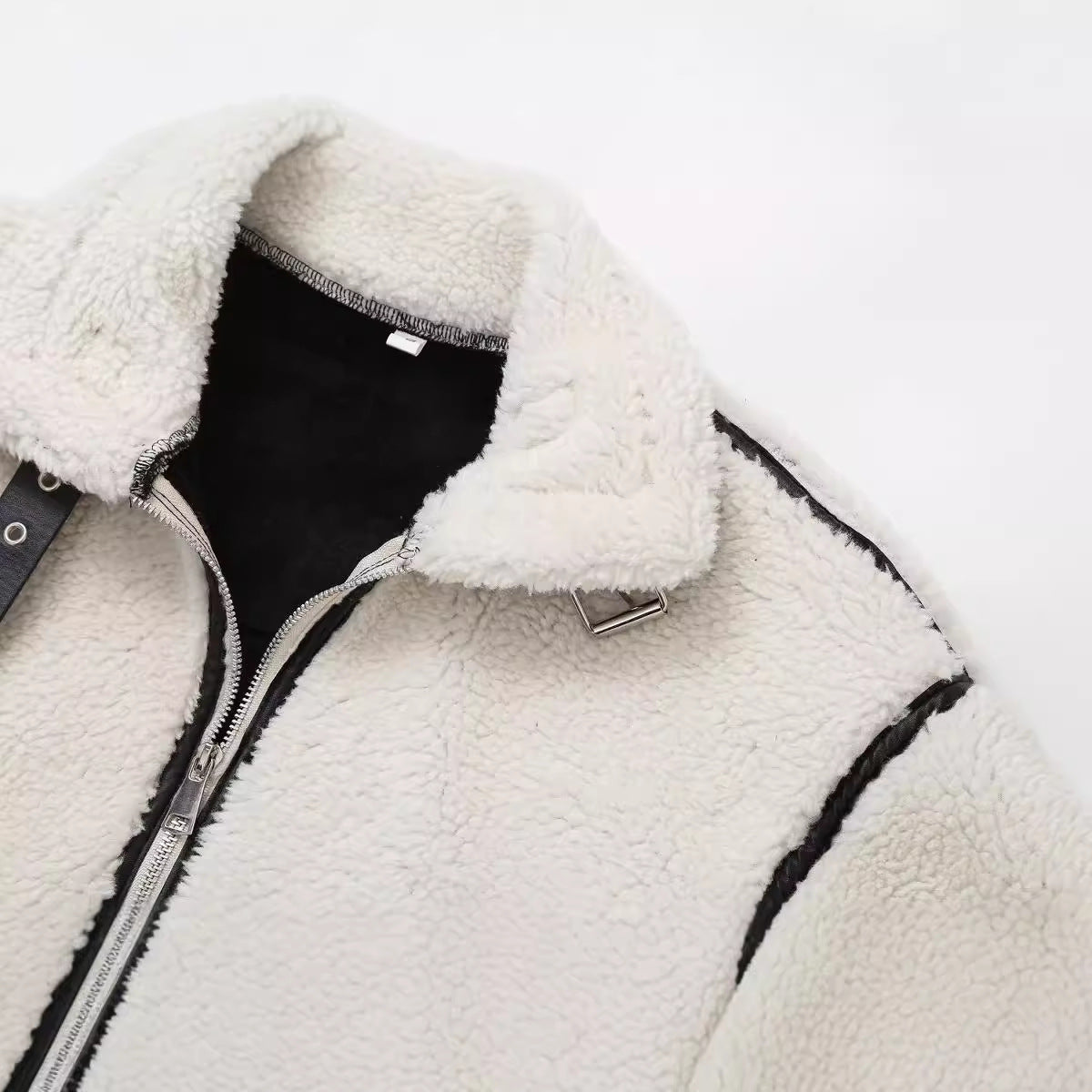 Women's Stylish Patchwork Jacket Coat Medium Thickness Polyester 6
