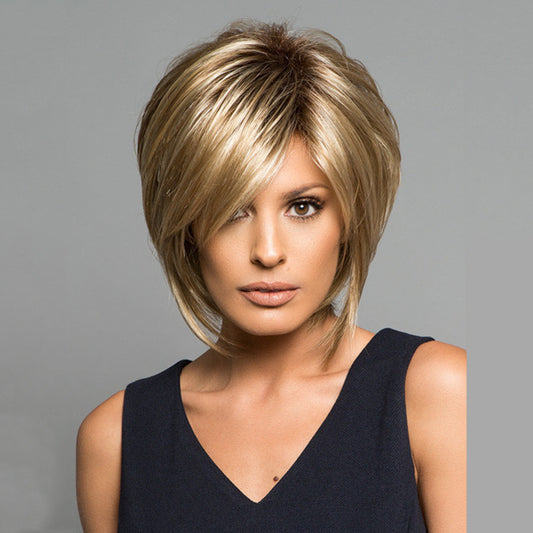 Women's Stylish Wig With Oblique Bangs High-Temperature Wire 1