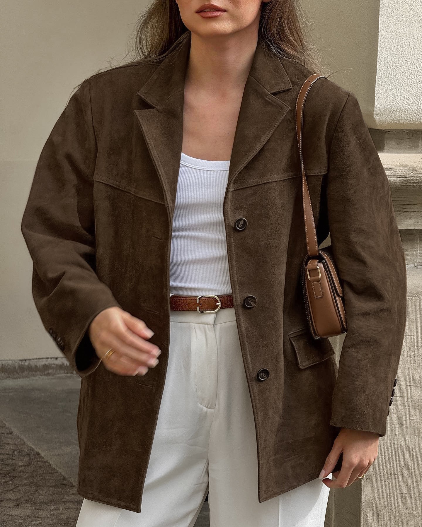 Women's Retro Design Overcoat with Folded Collar Elegant Vintage Style 6