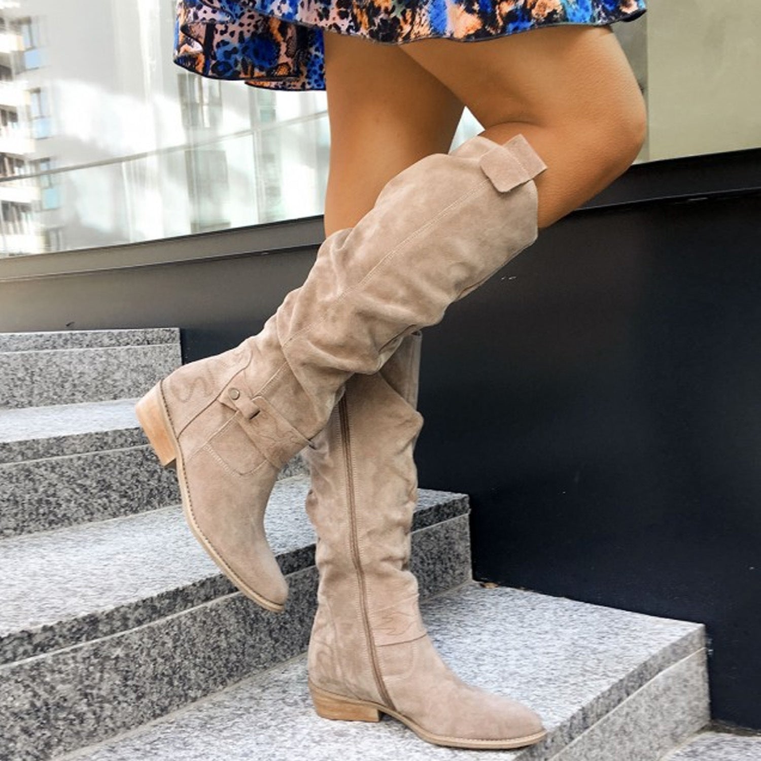Women's Elegant Black Ankle Boots Suede Comfortable Chic Booties 9