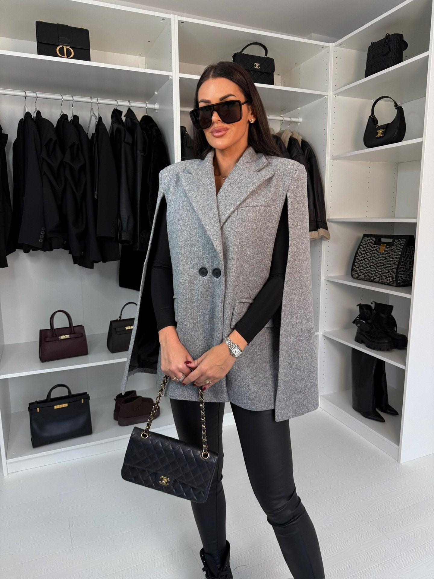 Women's Elegant Oversized Shawl Coat Comfortable Soft Fabric 3