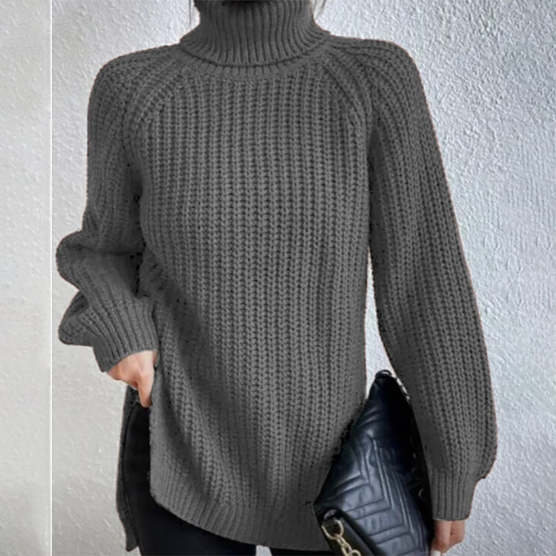 Women's Elegant High Neck Sweater Comfortable Wool Blend 10