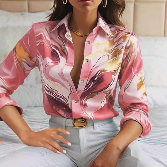 Women's Elegant Long Sleeve Shirt Casual Lightweight Fabric 1