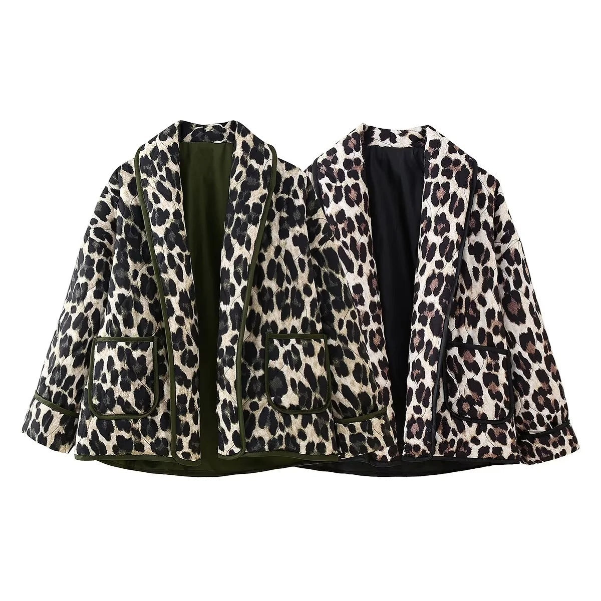 Women's Bold Leopard Print Cotton Coat for Stylish Comfort 7