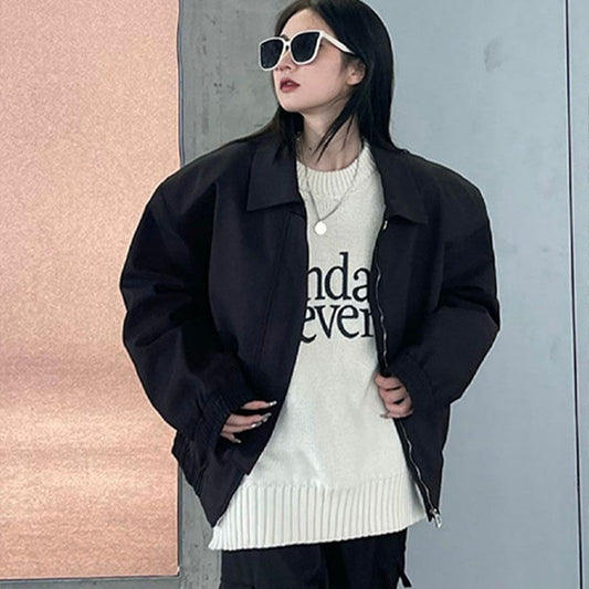Women's Plus Size Solid Color Lapel Jacket Coat Thick Polyester 1