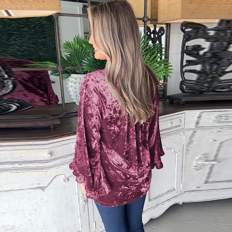 Women's Casual Loose Long Sleeve Top Comfortable Polyester 6