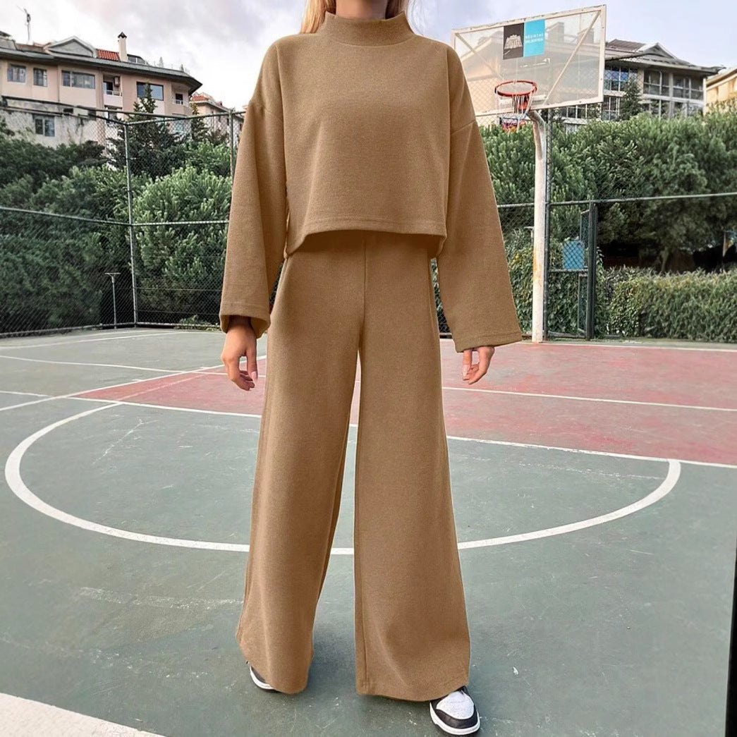 Women's Casual Knit Long Sleeve Top and Wide Leg Pants Set Comfort and Elegance 7