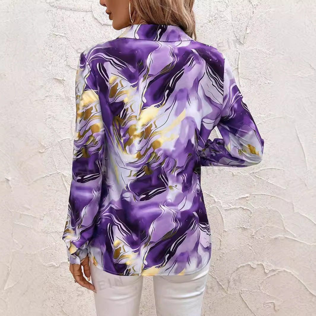 Women's Elegant Long Sleeve Shirt Casual Lightweight Fabric 4