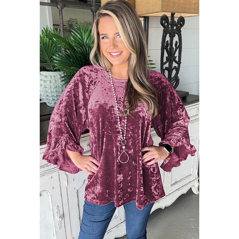 Women's Casual Loose Long Sleeve Top Comfortable Polyester 4