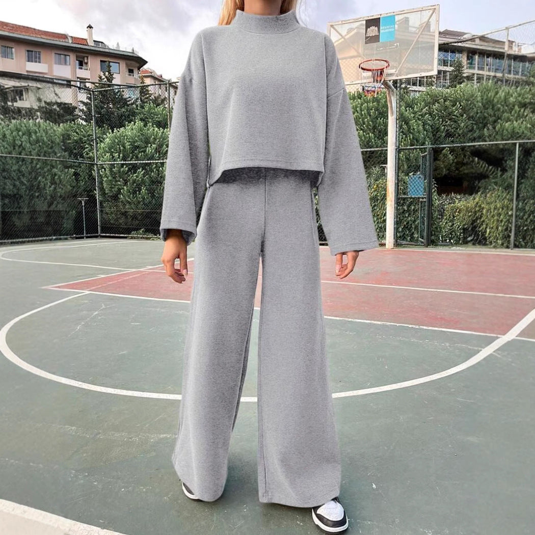 Women's Casual Knit Long Sleeve Top and Wide Leg Pants Set Comfort and Elegance 9