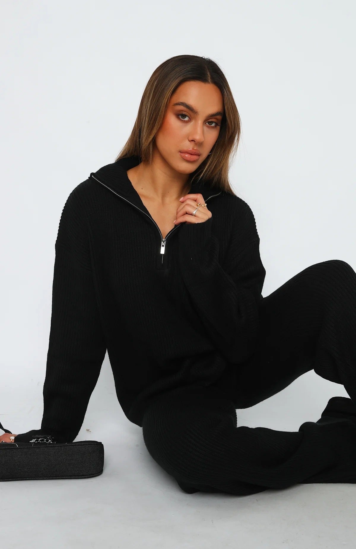 Women's Loungewear Set with Elegant Collar Soft Knit for Everyday Comfort 5
