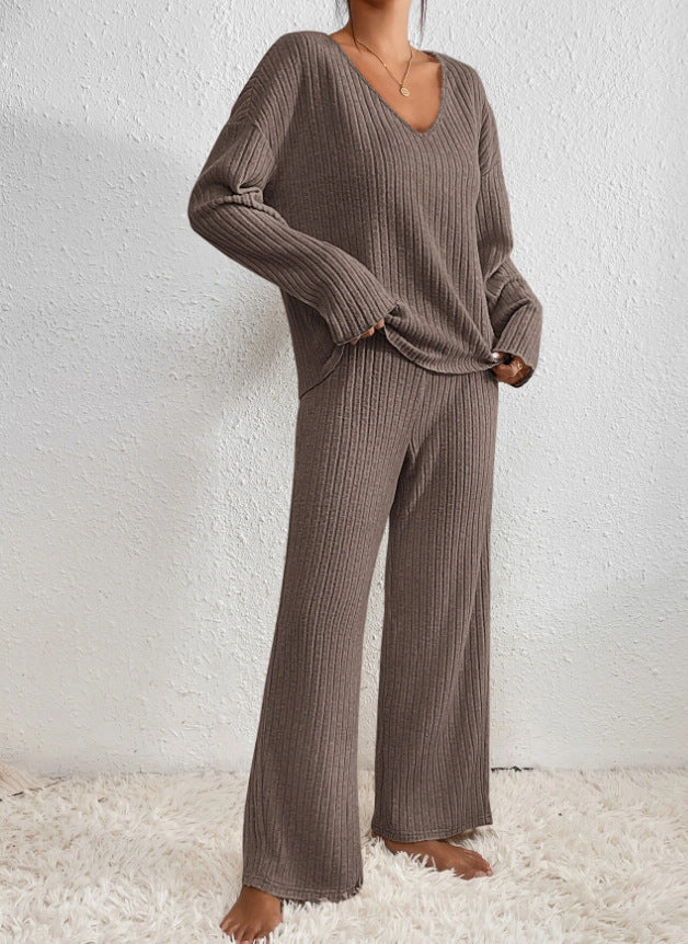 Women's Elegant Knit Two-Piece Set Round Neck Comfortable Fabric 11