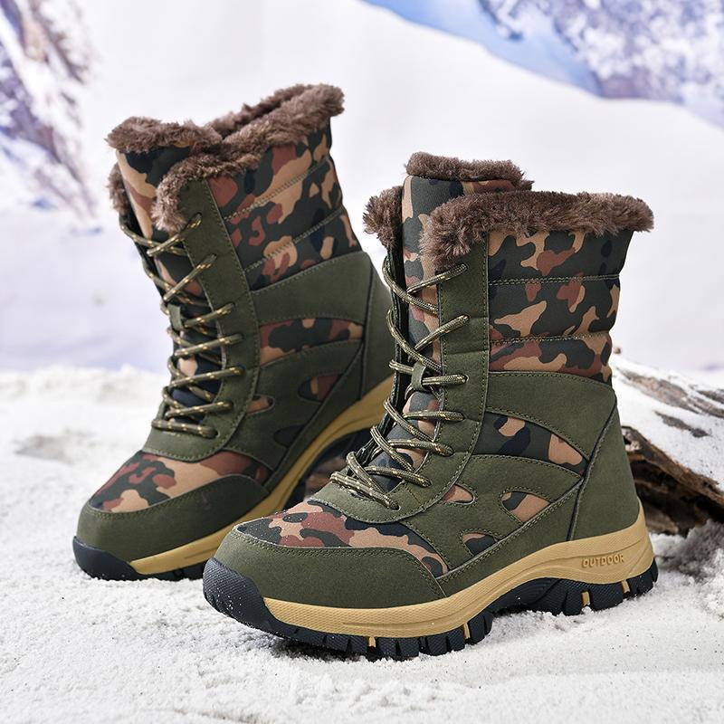 Men's High-Top Outdoor Snow Boots Camouflage Cotton 2