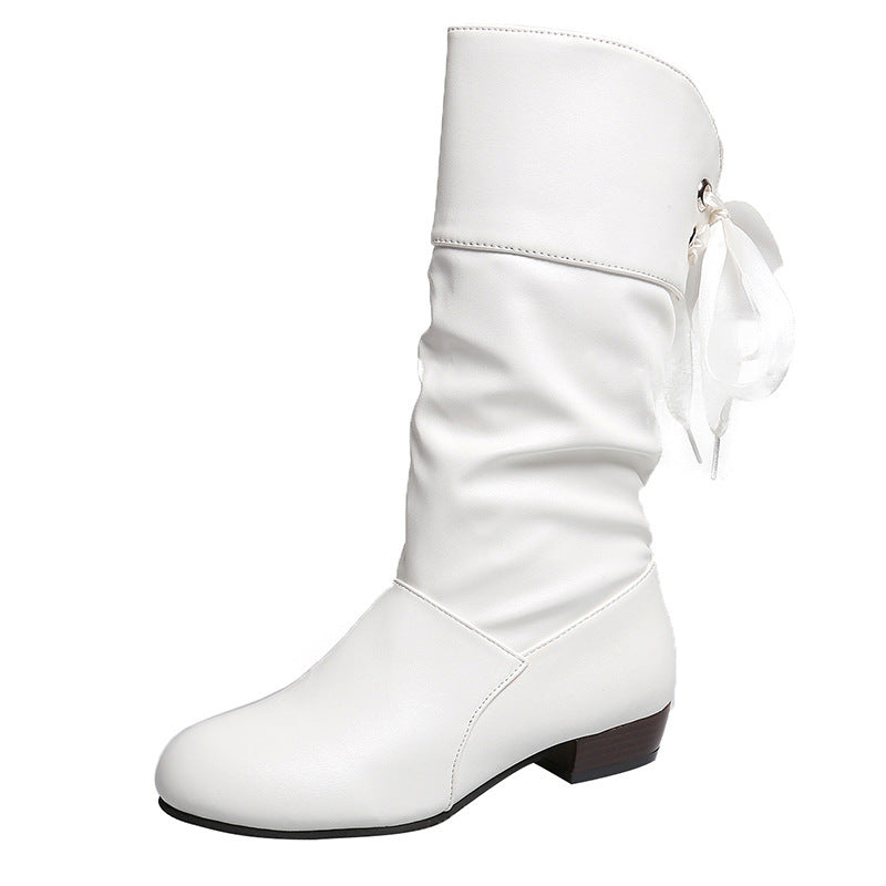Women's Mid-Calf Boots with Thick Heel PU Leather for Comfort and Style 6