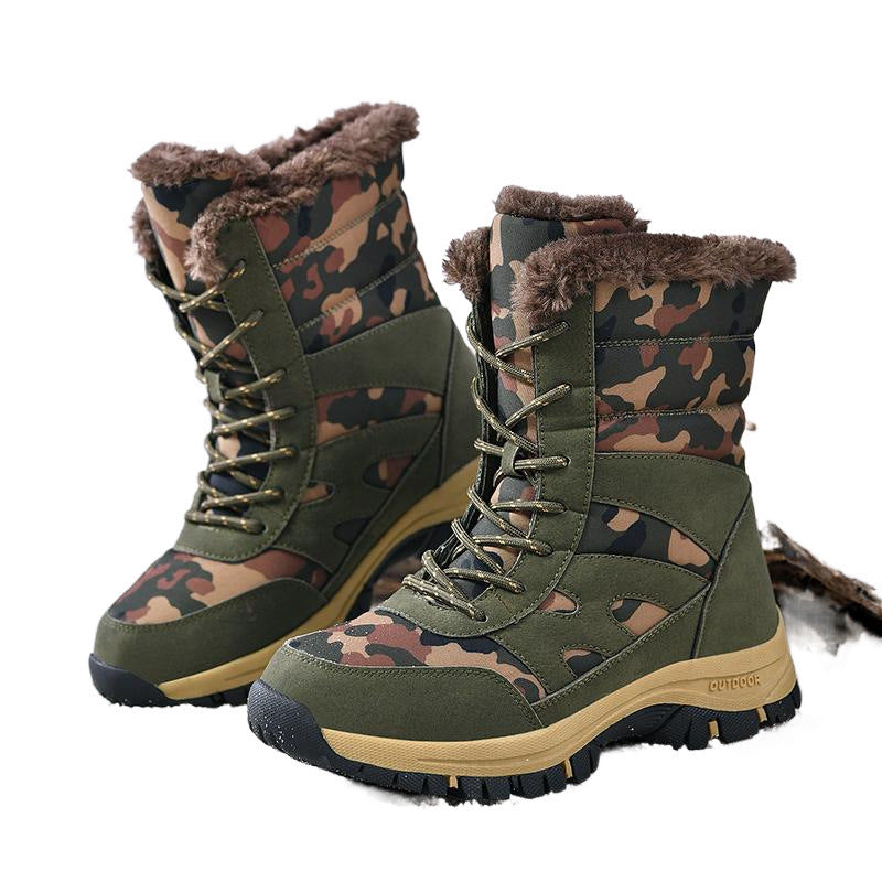 Men's High-Top Outdoor Snow Boots Camouflage Cotton 5