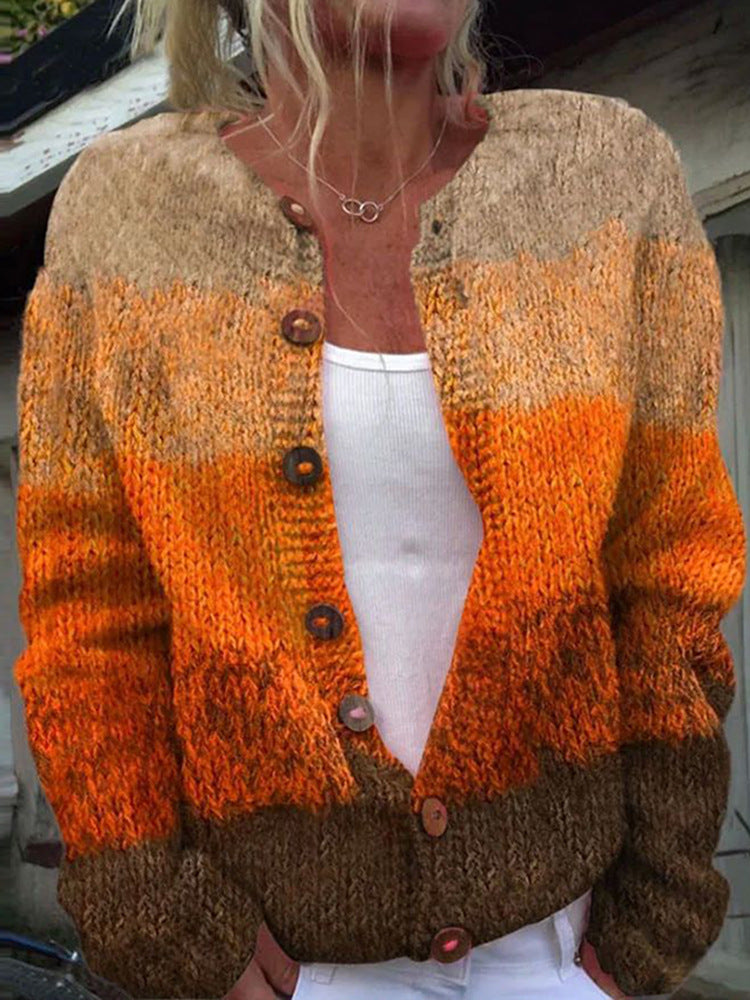 Women's 3D Printed Cardigan Sweater Knit Comfortable Modern Design 8