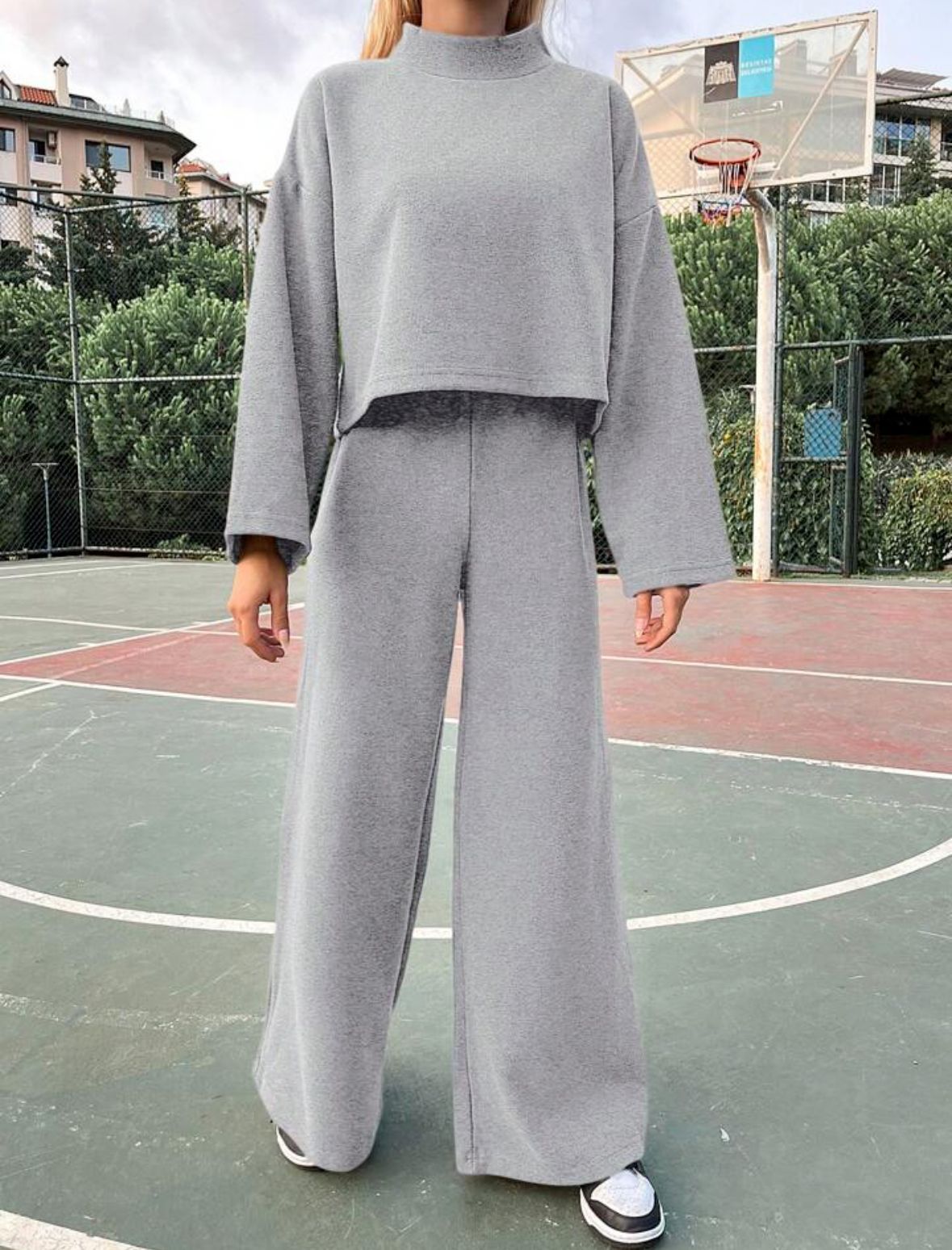 Women's Casual Knit Long Sleeve Top and Wide Leg Pants Set Comfort and Elegance 8