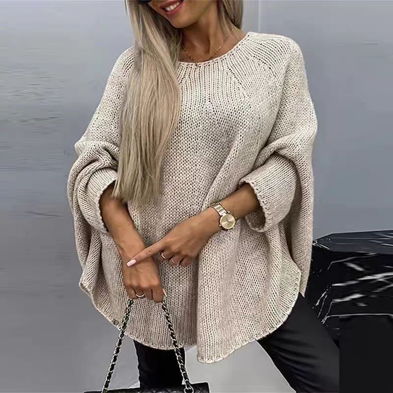 Women's Stylish Knit Cape Sweater Casual Polyester 4