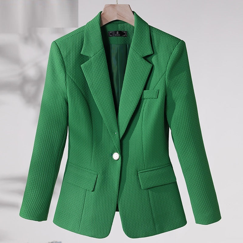 Women's Casual Suit Jacket with Collar for Commuting in Polyester 1