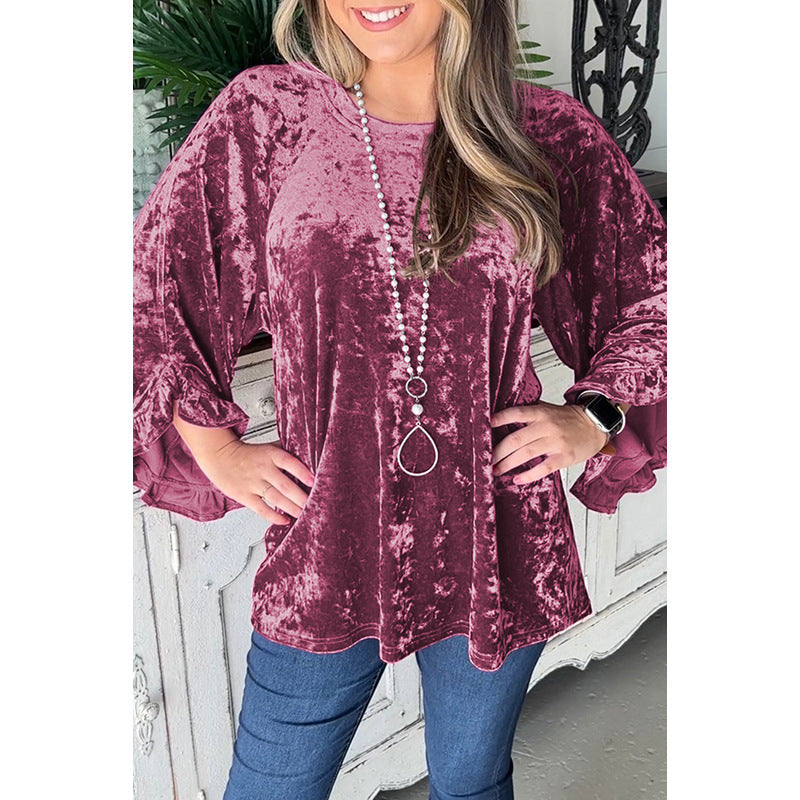 Women's Casual Loose Long Sleeve Top Comfortable Polyester 2
