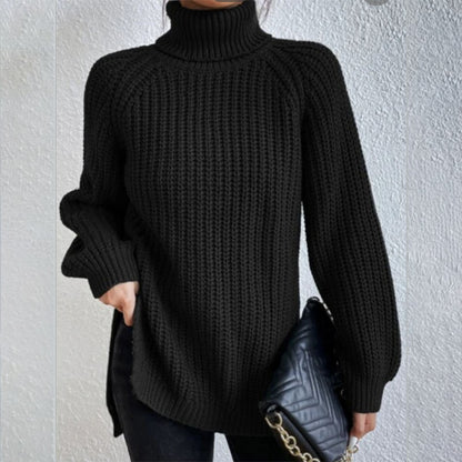 Women's Elegant High Neck Sweater Comfortable Wool Blend 11
