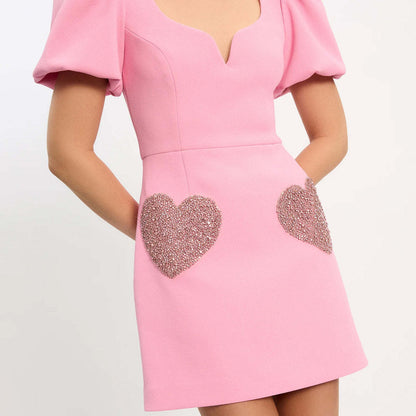 Women's Elegant Puff Sleeve Top with V-Neck and Sequins 11