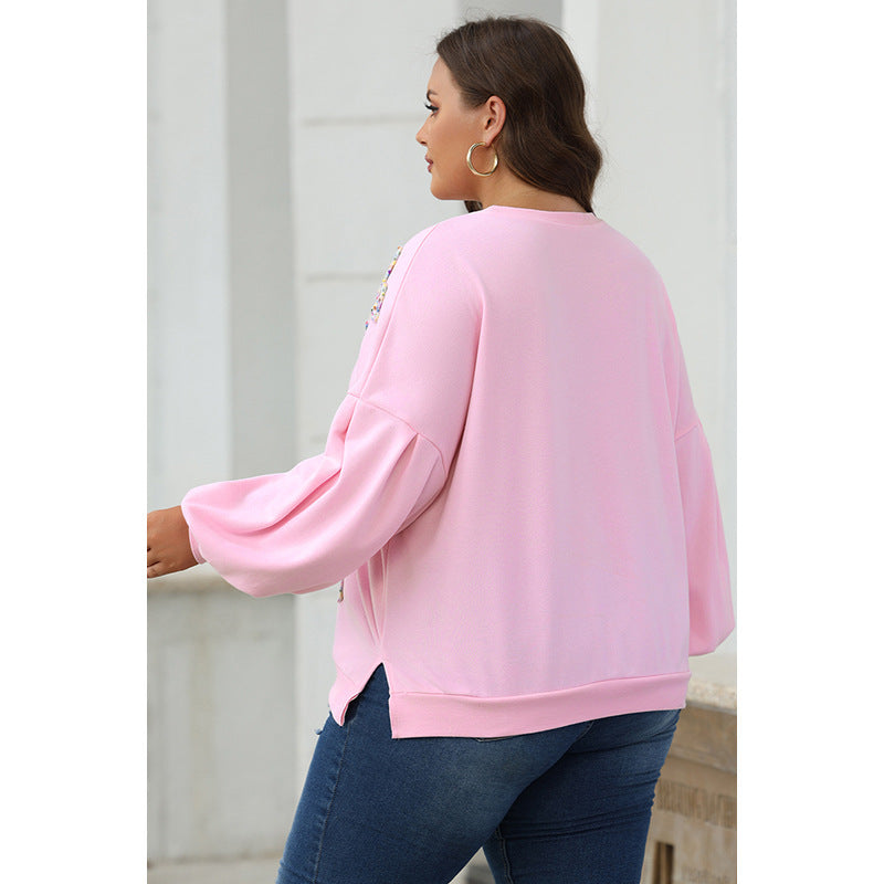 Women's Casual Loose Fit Pullover Sweatshirt with Bow Detail Polyester 5
