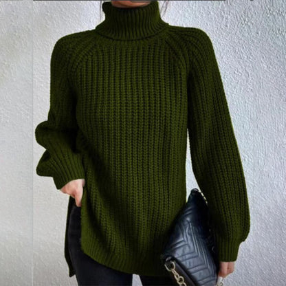 Women's Elegant High Neck Sweater Comfortable Wool Blend 6