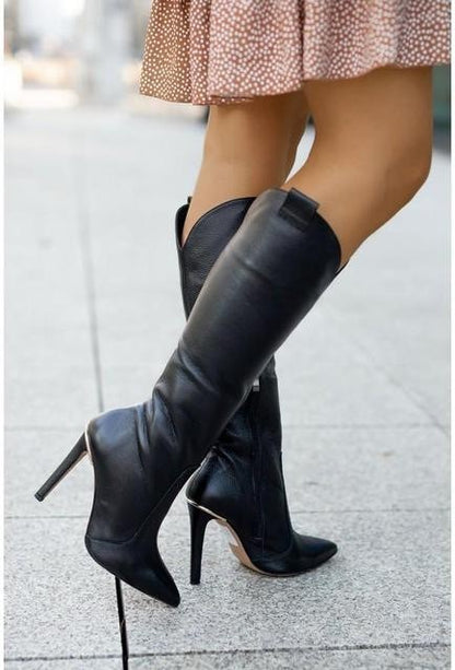 Women's Elegant Mid-Calf Boots Comfortable Suede with Zipper Closure 9