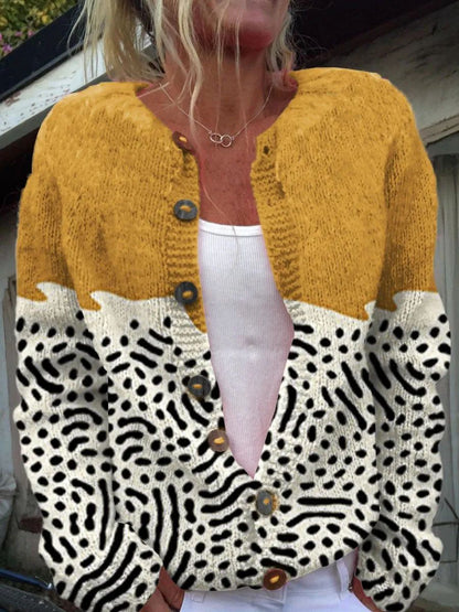 Women's 3D Printed Cardigan Sweater Knit Comfortable Modern Design 12