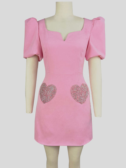 Women's Elegant Puff Sleeve Top with V-Neck and Sequins 6