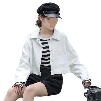 Women's Short Vintage Leather Jacket Stylish Chic Design 5