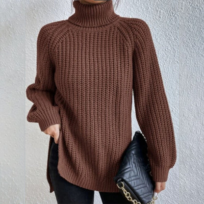 Women's Elegant High Neck Sweater Comfortable Wool Blend 8