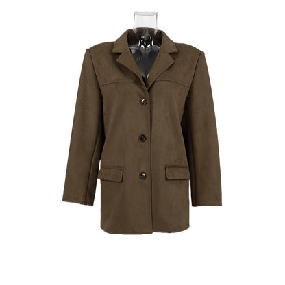 Women's Retro Design Overcoat with Folded Collar Elegant Vintage Style 8